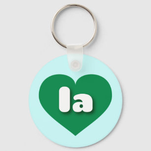la green heart - I love la Keychain
