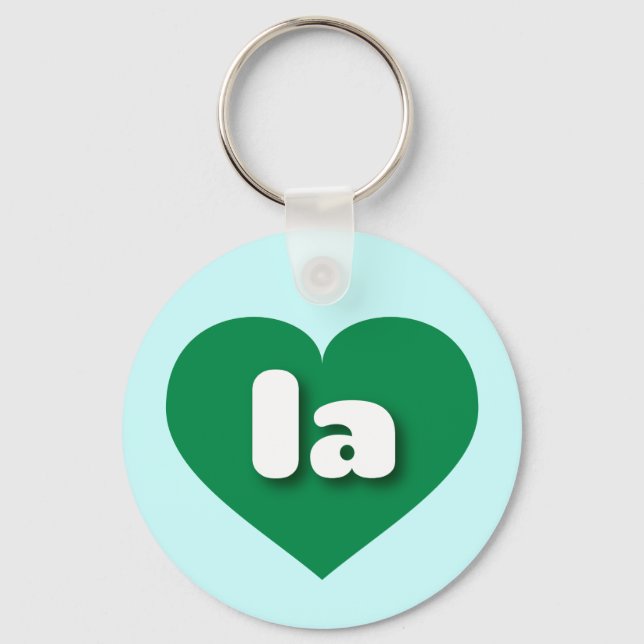 la green heart - I love la Keychain (Front)