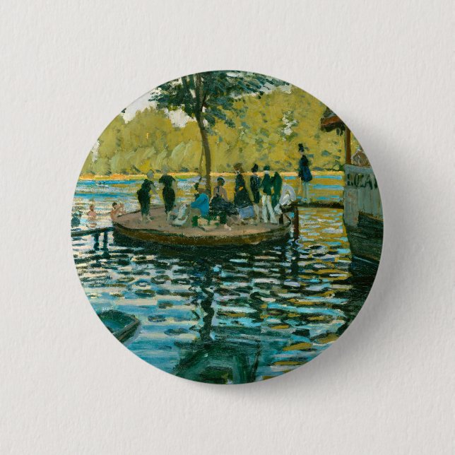 La Grenouillere - Claude Monet - 1869 2 Inch Round Button (Front)