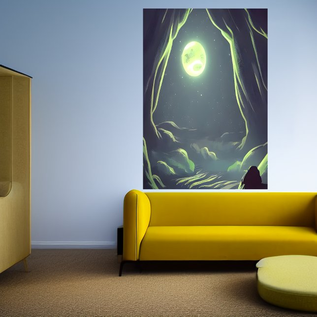La grotte et la lune | AI Art Poster (Créateur téléchargé)