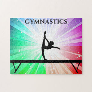 "La gymnastique éclaire le puzzle avec la gymnast