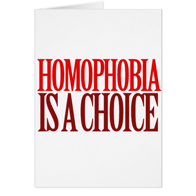 LA HOMOPHOBIE EST UN CHOIX (Devant)