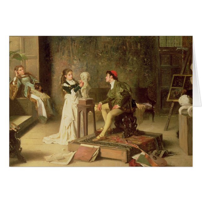 La jeune sculpteuse (huile sur la toile) (Devant horizontal)