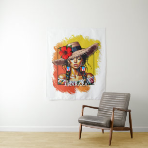 La Jíbaraza 5 – Puerto Rican Jíbara Art • Boricua Tapestry