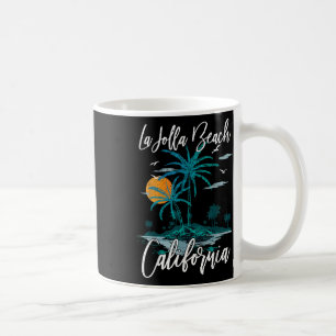 La Jolla Beach California Palm Tree Summer Family Coffee Mug