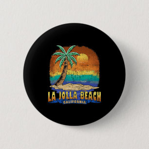 La Jolla Beach California Vintage Distressed Souve 2 Inch Round Button