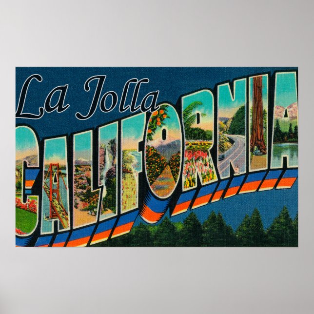 La Jolla, California - Large Letter Scenes Poster (Front)