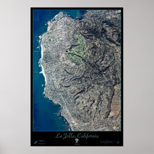La Jolla, California satellite poster print map