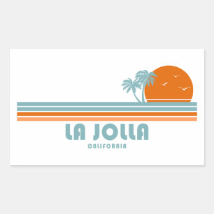 La Jolla California Sun Palm Trees Sticker