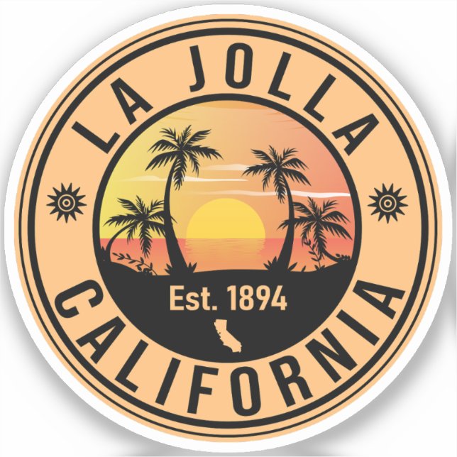 La Jolla California Vintage Palm Trees Souvenirs (Front)