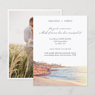 La Jolla Cove Beach Wedding Room Block Enclosure Card