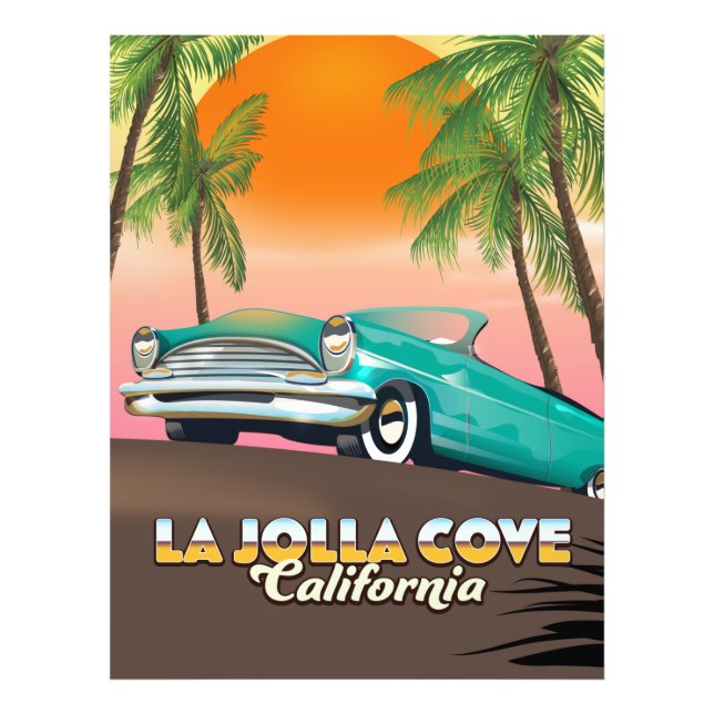 La Jolla Cove California travel poster Canvas Prin (Front)