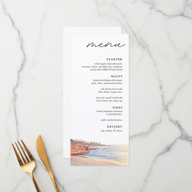 La Jolla Cove Menu Mariage (Devant/Arrière en situation)