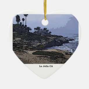 La Jolla Cove View Ceramic Ornament
