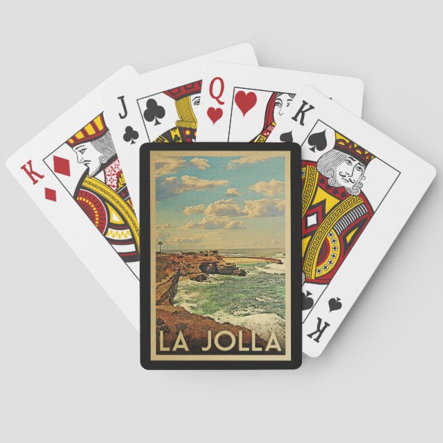 La Jolla Playing Cards Vintage California Coast (Back)