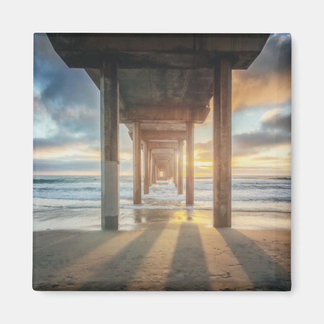 La Jolla, Scripps'S Pier At Sunset | San Diego Magnet (Front)