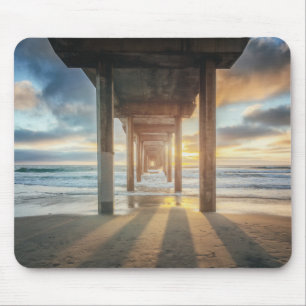 La Jolla, Scripps'S Pier At Sunset San Diego Mouse Pad