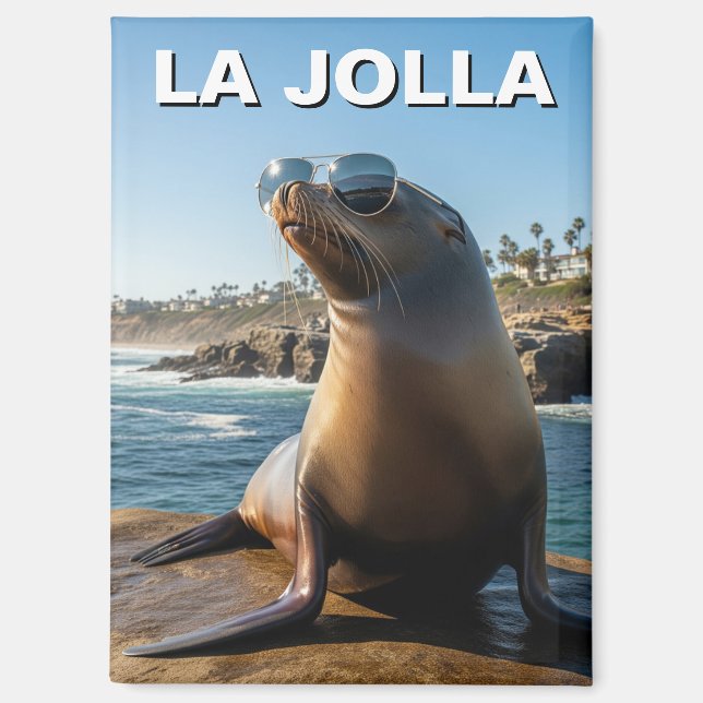 La Jolla Sea Lion California Travel Magnet (Front)