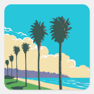 La Jolla Shores Beach Square Sticker
