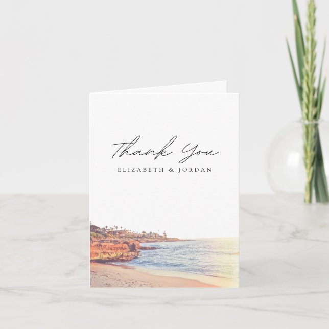 La Jolla Sunset Blank Carte de remerciements (Devant)