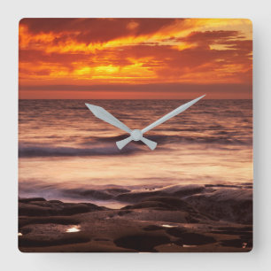 La Jolla Tide Pools Square Wall Clock