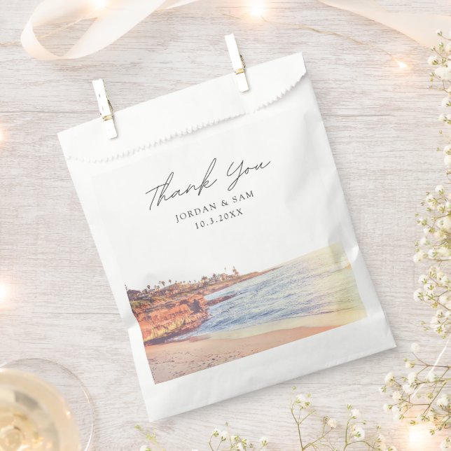 La Jolla Wedding Personalized Photo Favour Bag (Clipped)