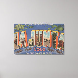 La Junta, Colorado - Large Letter Scenes 2 Canvas Print