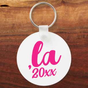 ,la Kamala comma pronounce pink text Custom year Keychain
