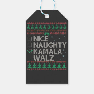 La Kamala Harris Ugly Christmas Sweater Election Gift Tags
