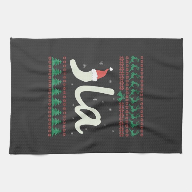 La Kamala Harris Ugly Christmas Sweater Election Kitchen Towel (Horizontal)