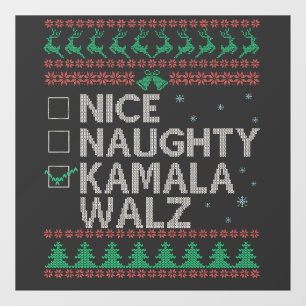 La Kamala Harris Ugly Christmas Sweater Election Window Cling