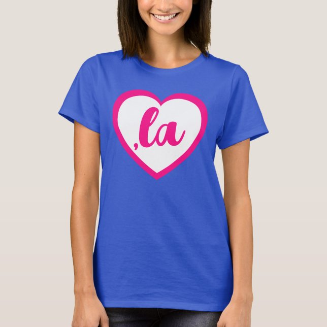 ,la KAMALA heart hot pink democrat text  T-Shirt (Front)
