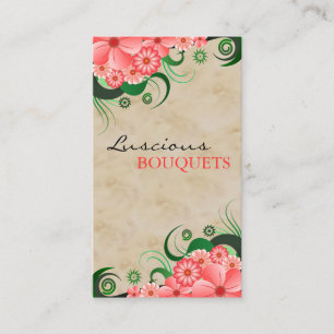 La ketmie rose fleurit les cartes de visite
