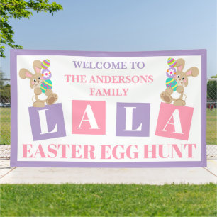 La La Easter Bunny Egg Hunt Banner
