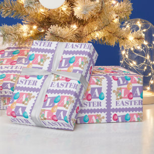 La La Easter Bunny Egg Hunt Wrapping Paper