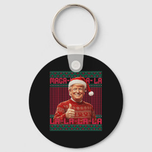 La La La Donald Trump Potus 47 Ugly Christmas Swea Keychain