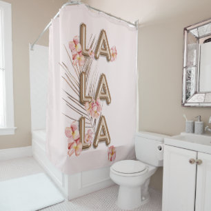 LA LA LA- Girly Trendy RoseGold Flower Motivation