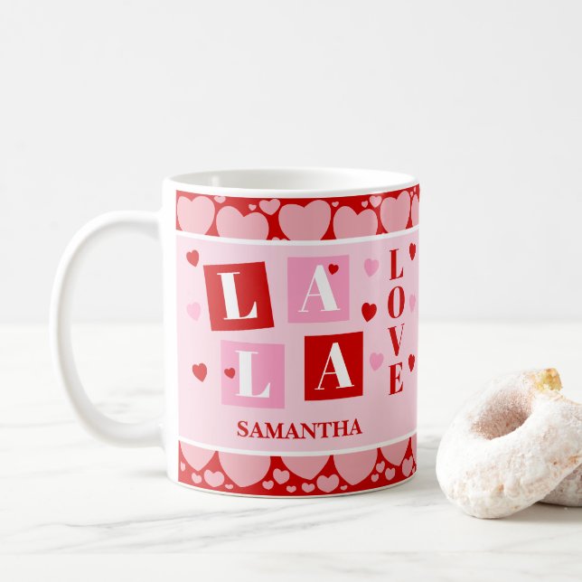 La La Love Valentine’s Day Personalized Mug (With Donut)