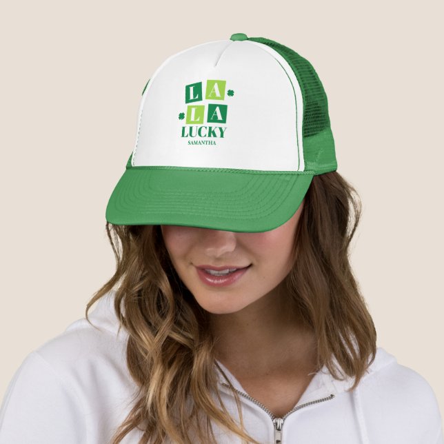 La La Lucky St. Patrick’s Day Personalized Trucker Hat (In Situ)
