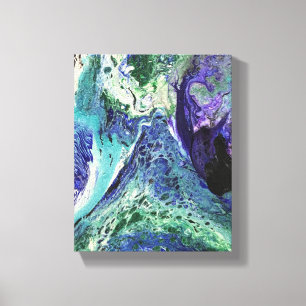 La Laguna #1 painting in blue, teal, white  Acryli Canvas Print