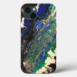 La Laguna painting black blue teal white iPhone 13 Case