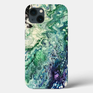 La Laguna painting blue teal white black iPhone 13 Case