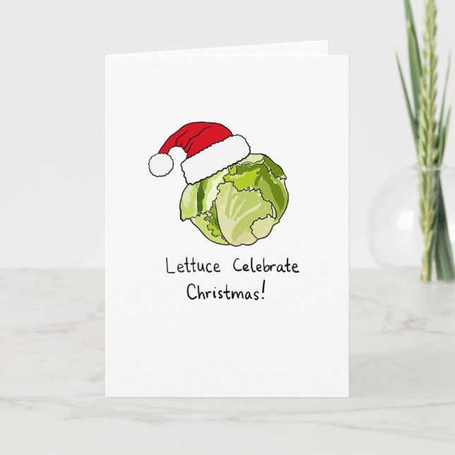 La laitue célèbrent Noël ! Carte de vacances (Devant)