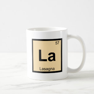 La - Lasagna Pasta Chemistry Periodic Table Symbol Coffee Mug