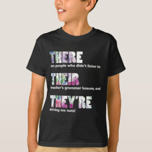 Là leur ils sont grammaire anglaise de T-shirt