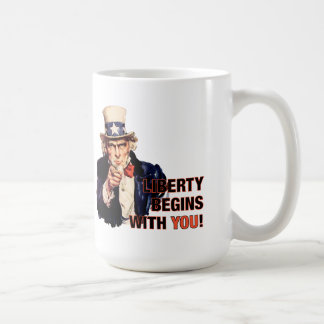 La "liberté commence par vous" la tasse de café