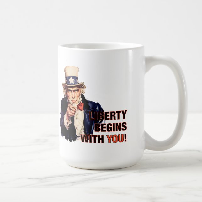 La "liberté commence par vous" la tasse de café (Droite)