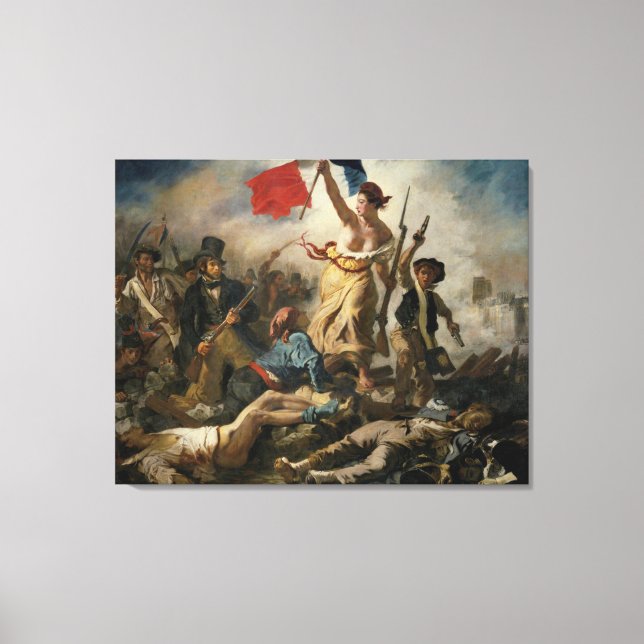 La Liberté guidant le peuple - Eugène Delacroix Canvas Print (Front)