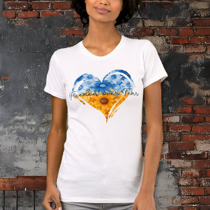 La liberté sur la peur Coeurs de tournesol T-shirt