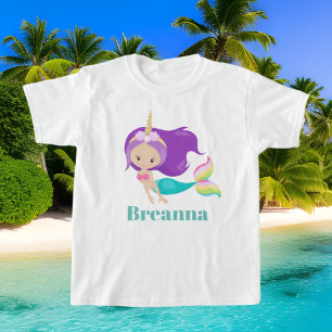 La licorne mignonne de sirène ajoutent le T-shirt